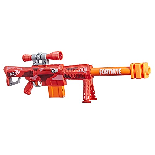 Nerf Fortnite Heavy SR Blaster - Telescopio Desmontable, 6 Dardos Nerf Mega Darts.