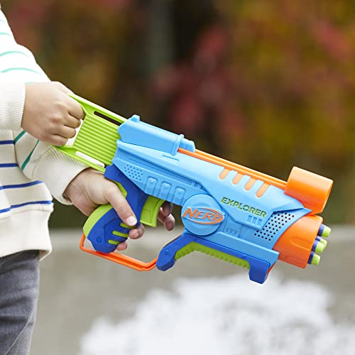 Nerf - Lanzador Elite Jr Explorer Easy-Play - Fácil de sostener, Cargar y lanzar - para niños y niñas a Partir de 6 años