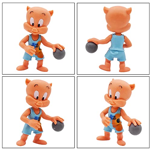 Nesloonp Juego de Minifiguras Anime 6 pcs Figura de acción Paquete Adorno de Torta Juego de Tartas de Baloncesto Suministros para la Fiesta Regalo de Cumpleaños