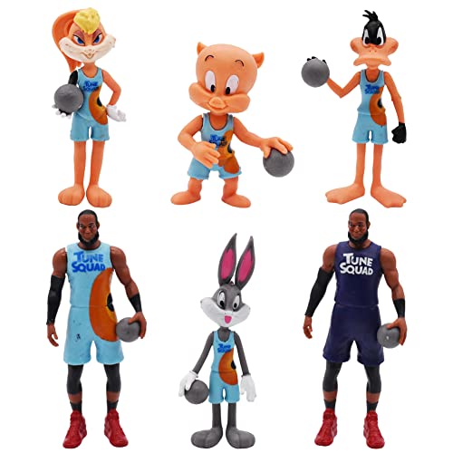 Nesloonp Juego de Minifiguras Anime 6 pcs Figura de acción Paquete Adorno de Torta Juego de Tartas de Baloncesto Suministros para la Fiesta Regalo de Cumpleaños