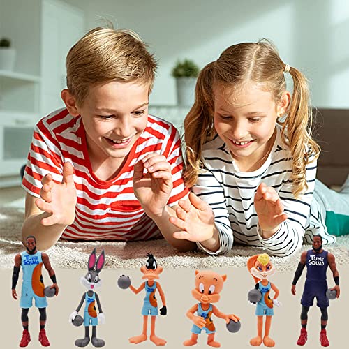 Nesloonp Juego de Minifiguras Anime 6 pcs Figura de acción Paquete Adorno de Torta Juego de Tartas de Baloncesto Suministros para la Fiesta Regalo de Cumpleaños