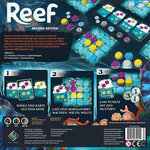 Next Move Games Asmodee Reef Second Edition | Juego Familiar | Juego de Mesa | 2-4 Jugadores | A Partir de 8 años | 30+ Minutos | alemán