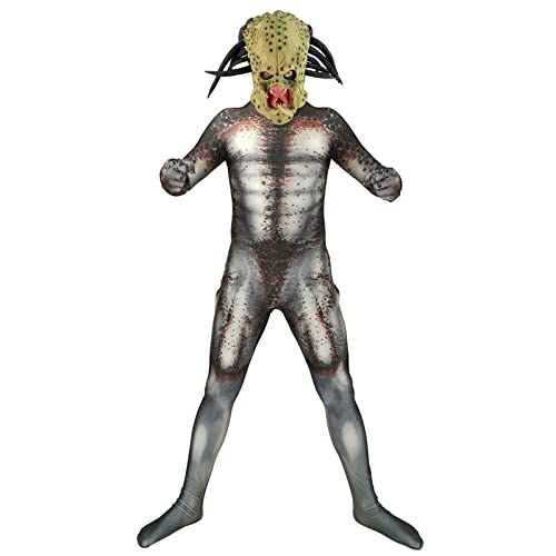 nezababy Predator - Disfraz para hombre, disfraz de alienígena, disfraz de cazador de cosplay, látex, cabeza completa, casco Prop Halloween Masquerade