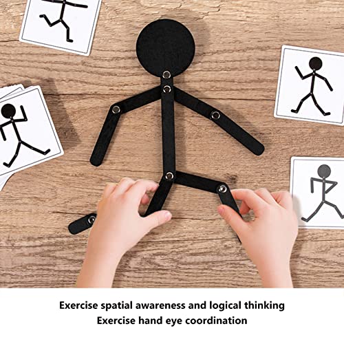 NEZE Juguete Stickman de Madera, sin Rebabas, pequeño, Ligero, de Color Negro, Que cultiva la observación, Juguetes Stickman para Juegos educativos para Mayores de 3 años para Regalo