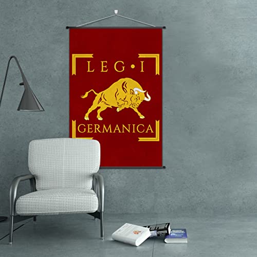 Nice Captain Cartel de la Legión Romana Banner de Pergamino Bandera Impresión de Tela Arte de Pared Decoración del Hogar Vexillum (LEGIO I GERMANICA)