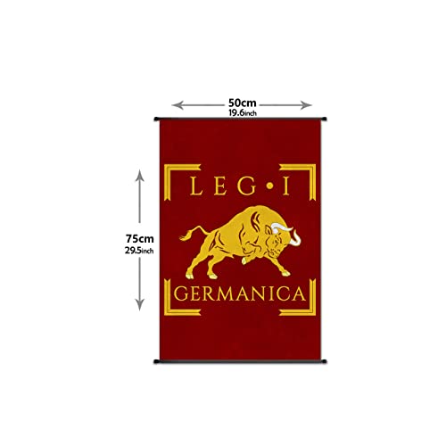 Nice Captain Cartel de la Legión Romana Banner de Pergamino Bandera Impresión de Tela Arte de Pared Decoración del Hogar Vexillum (LEGIO I GERMANICA)