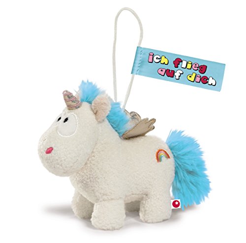 Nici 40094.0 – Unicornio Rainbow Flair con alas con Loop, Peluche, 11 cm