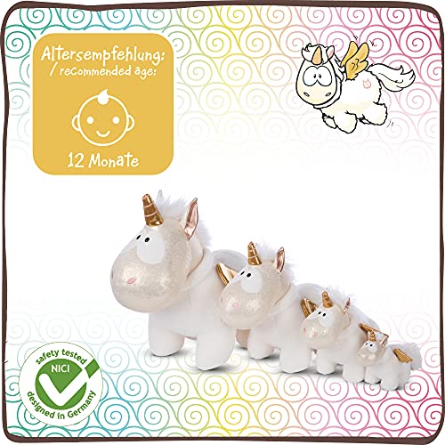 NICI- Einhorn-Engel 46373 Angelia el Suave 22 cm – Juguetes, niños y bebés – Peluches esponjosos para abrazar y Jugar – Unicornios tiernos – Theodor & Friends, Blanco/Oro, Color Dorado