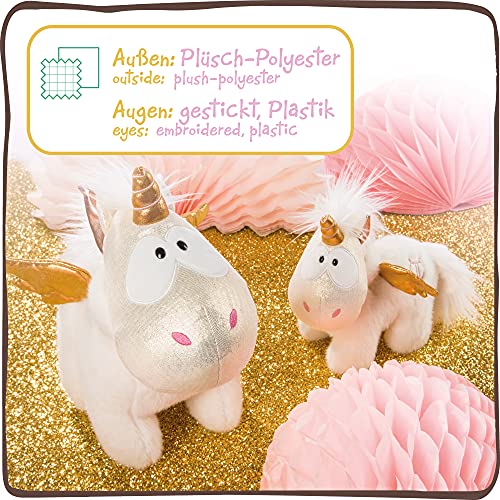 NICI- Einhorn-Engel 46373 Angelia el Suave 22 cm – Juguetes, niños y bebés – Peluches esponjosos para abrazar y Jugar – Unicornios tiernos – Theodor & Friends, Blanco/Oro, Color Dorado