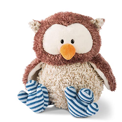 NICI- Peluche búho Oscar con Cabeza giratoria, 35cm, Rayas, Color marrón/Azul (46092)