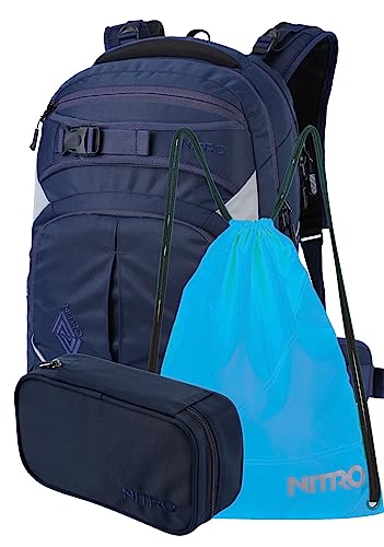 Nitro Superhero, juego de mochila escolar, mochila, mochila, cinturón de cadera extraíble, placa inferior resistente, bolsa térmica, compartimento para portátil, bolsa de deporte o saco deportivo y