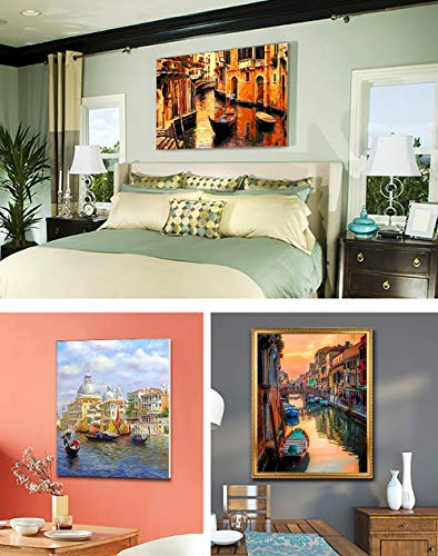 Noche de Venecia paisaje de la ciudad DIY pintura digital por números pintura acrílica por números cuadro de arte de pared para regalo A3 60x80cm