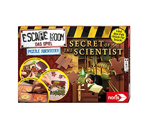 noris- Escape Room Secret of The Scientist – Puzzle Aventura – Familias y Juego de Mesa para Aficionados a los Rompecabezas, Incluye 3 Casos, a Partir de 14 años, Multicolor (606101966)