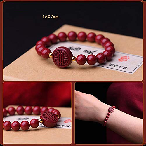 NOVOCE Feng Shui Riqueza Pulseras Cinabrio Rojo Pi Xiu Amuleto Lucky Transfer Beads Pulseras Reiki Chakra Meditación Atraer Lucky Rich Love for Woman Men,E,8mm (Color : Rot, Size : 8mm)