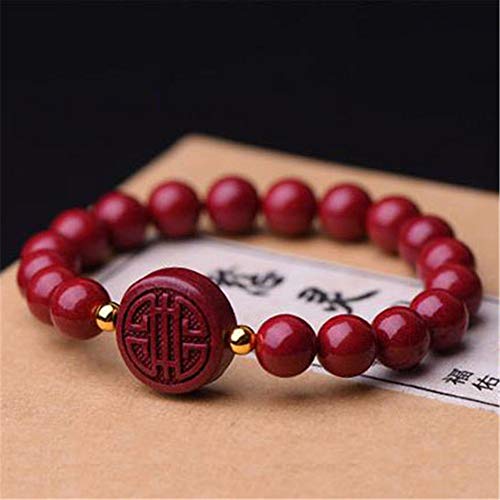 NOVOCE Feng Shui Riqueza Pulseras Cinabrio Rojo Pi Xiu Amuleto Lucky Transfer Beads Pulseras Reiki Chakra Meditación Atraer Lucky Rich Love for Woman Men,E,8mm (Color : Rot, Size : 8mm)