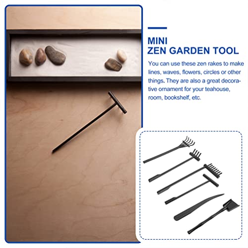 NUOBESTY 1 Set Zen Garden Rake Kit Mini Meditation Rock Sand Garden Garden Tools DIY Dying Dings Rake Cuatro Rake Sampas de de Giratoria para Adultos Juguetes de