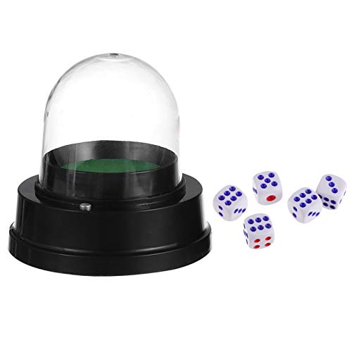 NUOBESTY Taza de Dados Automático Taza Eléctrica Dados con Dados Shaking Dice Roller Cup Set Lucky Dice Set for Party Game Party Juegos de Dados No Batería