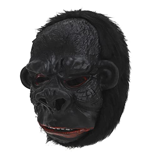 OhMill Máscara divertida de Halloween para hombre, color negro, orejas grandes, gorila, látex, mascarada, Pascua, Halloween, cosplay, máscara de simio, disfraz de Halloween, diadema para adultos,