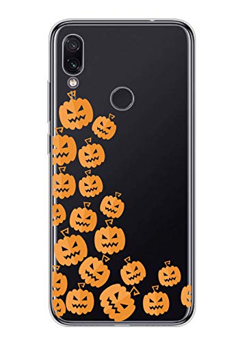 Oihxse Compatible con Samsung Galaxy A7 2018/A750 Funda Silicona Transparente Suave Gel TPU Carcasa Ultra-Delgado Patrón Protector Caso para Samsung A7 2018/A750 Cover Bumper (Calabaza pequeña)