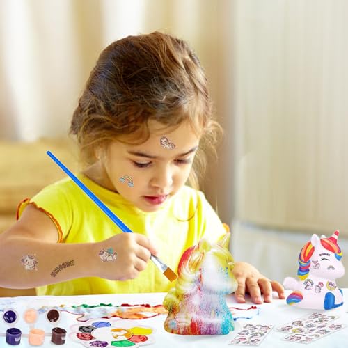 ONLYFUN Set de pintura de unicornio DIY - lámpara de unicornio 3D para pintar y utilizar como luz nocturna, juguete ideal y obsequio para niños de 3 a 12 años