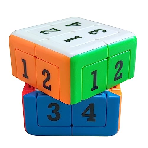 Oostifun YuXin Number Cube M 2x2x2 2 Layers Smoothly Multi Color Education Digital 1-4 Cube Twist with One Cube Tripod