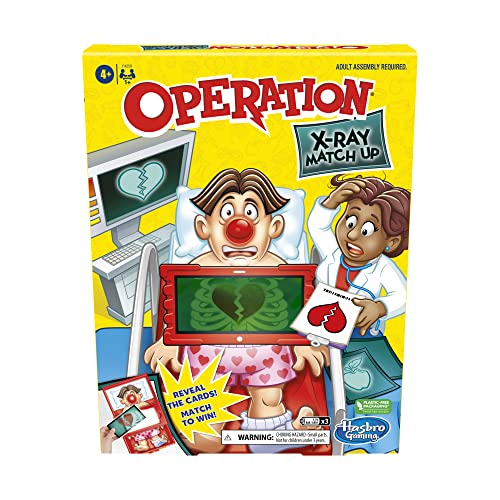 Operation X-Ray Match Up Board Game for 2 or More Players, Matching Game for Kids Ages 4 and Up, with Lights and Sounds