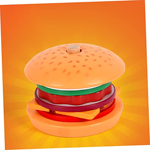 Operitacx 1 Juego Hamburguesa De Juguete Juguetes De Madera Para Apilar Hamburguesas Juguetes De Madera a Juego Juguetes Para Clasificar Sándwiches Juguetes De Cognición Manual Niño Alimento