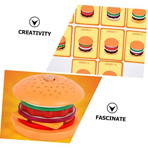 Operitacx 1 Juego Hamburguesa De Juguete Juguetes De Madera Para Apilar Hamburguesas Juguetes De Madera a Juego Juguetes Para Clasificar Sándwiches Juguetes De Cognición Manual Niño Alimento