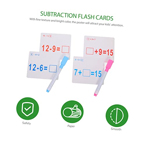 Operitacx 2 Juegos Tarjeta De Rompecabezas Aprender Cartas Aritméticas Fichas De Sumas y Restas Tarjetas Flash De Resta 0-20 Tarjetas Flash De Matemáticas Gusto Papel Suministros Niño