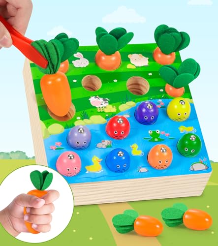 Ophy Juguetes Niños 2 Años |Juguetes de Juego de Pesca de Educativos Montessori 2 Años Magnéticos de Madera Juguetes Clasificación de Zanahorias Regalo Bebés para 2 3 4 Años Niños Niñas 235/55 ZR19