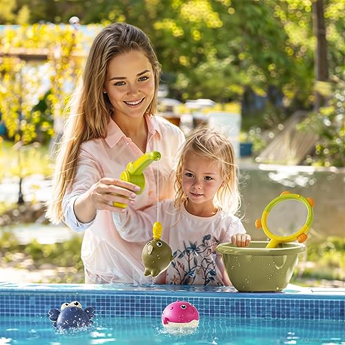 OR OR TU Juguetes Bañera Bebe, Juego de Pesca Magnético con Red, Juguetes Piscina Agua Niños 18 Meses 2 3 4 5 6 Años Juguetes de Baño para Bebes Regalo