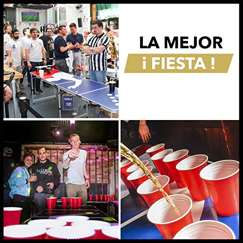 Original Cup® - Mesa Oficial de Beer Pong, Plegable y Transportable con Revestimiento Impermeable Anti Rayos - Aprobada para Torneos de Beer Pong - Juego de Beber para Fiestas Divertidas