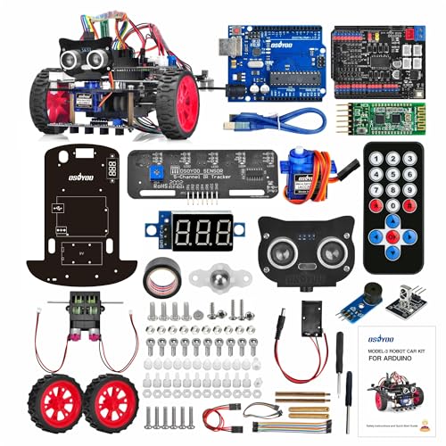 OSOYOO Model 3 Robot Car DIY Starter Kit for Arduino: Educational Motorized Robotics, Remote Control App, Learning How to Code, IOT Mechanical Coding for Teens and Adults