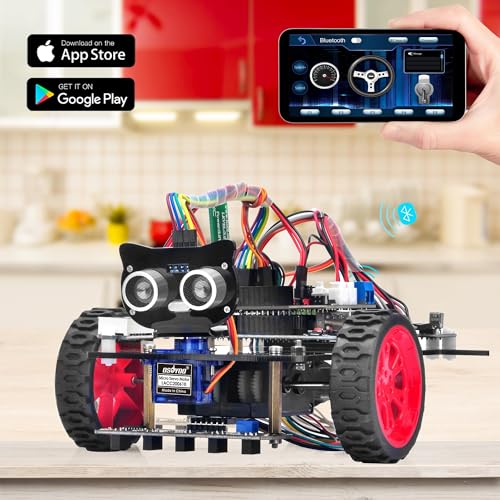 OSOYOO Model 3 Robot Car DIY Starter Kit for Arduino: Educational Motorized Robotics, Remote Control App, Learning How to Code, IOT Mechanical Coding for Teens and Adults