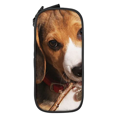 Oudrspo Estuche para lápices Grande con Estampado de Beagle Lindo, Estuche para lápices Duradero, Bolsa de papelería portátil, Organizador de papelería