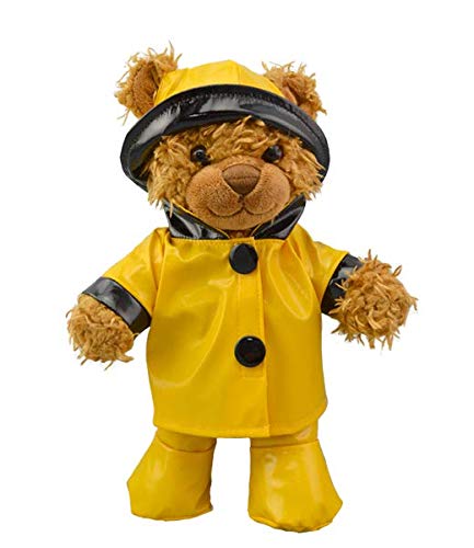 Ours To Do Un Ours. Une Histoire. Chubasquero Amarillo con Gorro y Botas de Lluvia a Juego para Peluche de 20 cm - Ropa para Peluche, Animal de Peluche, Oso de Peluche, Teddybear