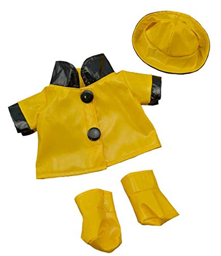 Ours To Do Un Ours. Une Histoire. Chubasquero Amarillo con Gorro y Botas de Lluvia a Juego para Peluche de 20 cm - Ropa para Peluche, Animal de Peluche, Oso de Peluche, Teddybear