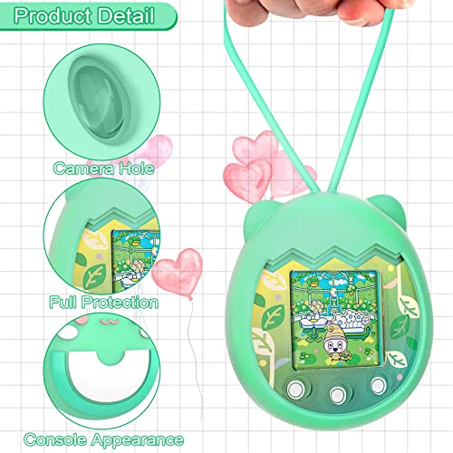 Oziral Funda de silicona para consola de juegos Tamagotchi Pix Electronic Virtual Pet con correa de mano, funda de silicona compatible con Tamagotchi Pix (verde)