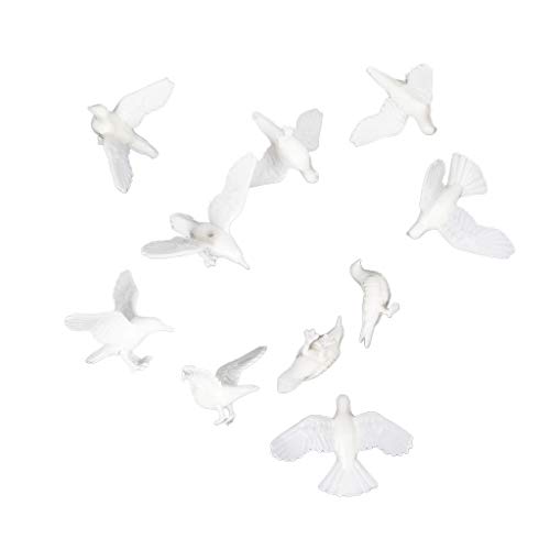 P Prettyia 10/20/40pcs Figuras de Animales Pintado en Miniaturas Modelo de Paloma Accesorios para Diorama - 40pcs S