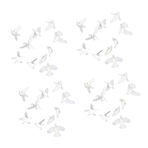 P Prettyia 10/20/40pcs Figuras de Animales Pintado en Miniaturas Modelo de Paloma Accesorios para Diorama - 40pcs S