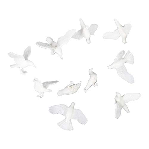 P Prettyia 10/20/40pcs Figuras de Animales Pintado en Miniaturas Modelo de Paloma Accesorios para Diorama - 40pcs S