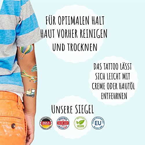 Pandawal® Tatuajes para niños y caballos, juego de 6 unidades, perfectos para cumpleaños infantiles, fiestas, obsequios para la piel, tatuajes temporales para niños