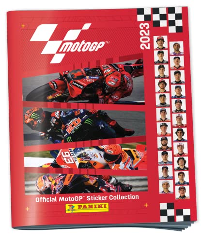 Panini- Moto GP 2023 - Pegatinas para coleccionista (1 álbum + 50 fundas + 5 tarjetas, edición limitada, 004616MCOUFC