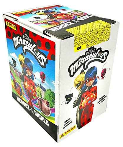 Panini Pegatinas y tarjetas Miraculous – Superhéroes conquistan el mundo – Caja con 36 bolsas