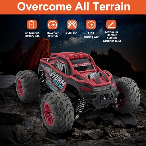 PaNt Coche Teledirigido Adulto 1:14 RC Coche Buggy Camión 2.4Ghz Offroad 36+Km/h Alta Velocidad Impermeable Coches Teledirigidos Monster Truck Coches Juguetes para Regalos Navidad Cumpleaños Juegos