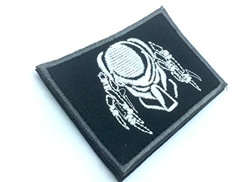 Parche bordado con máscara de Predator para airsoft, paintball, cosplay