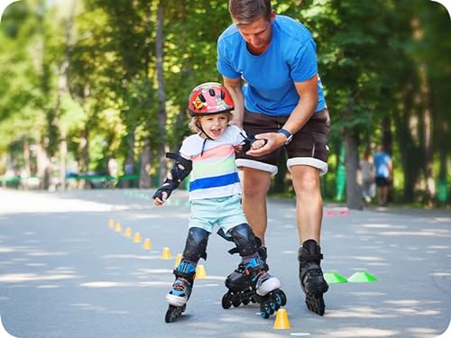 Patines Línea Ajustables para Niños Jouvenes y Adolescentes Mujer y Hombre Patines de Linea con ABEC7 - Forro Interior - Tamaño Ajustable (S, Invert Black)