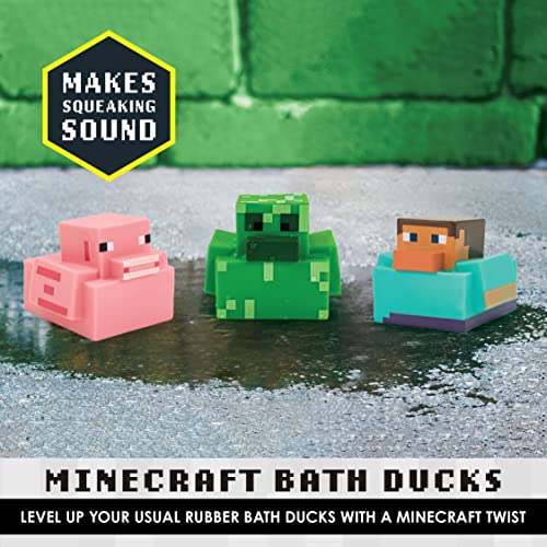 Patos de Goma de Minecraft, Juego de 3 Patos de Bañera de Minecraft