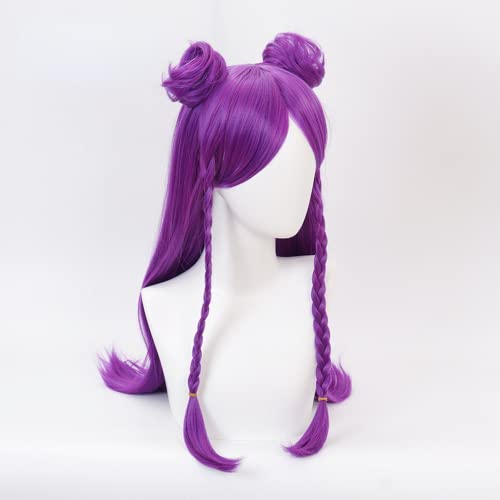 Peluca de Cosplay de Anime League of Legends, peluca KDA hija del vacío Kaisa, peluca de pelo largo morado con peluca para Halloween, fiesta, carnaval, vida nocturna, conciertos, bodas