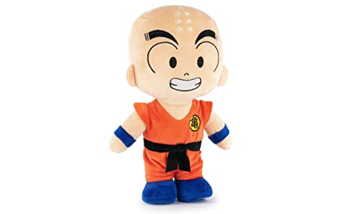 Peluche de los Personajes de Dragon Ball 28cm - Goku, Muten Roshi, Krilin, Puar - Calidad Super Soft (28cm con Display, Krilin)